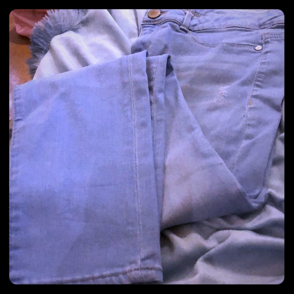 Light blue skinny jeans